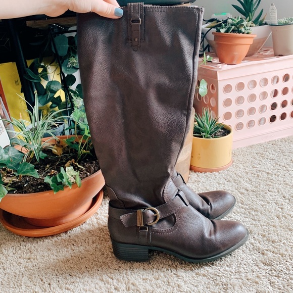 Rampage Brown Knee-High Boots - Picture 5 of 11